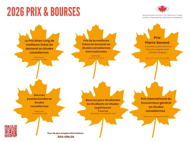 Prix et bourses 2026, conseil international d'études cana