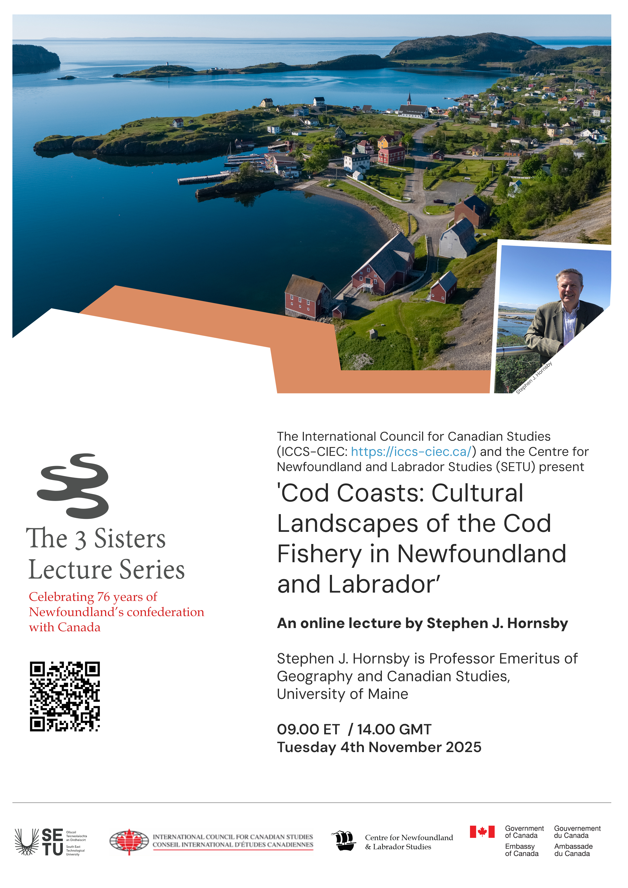 Affiche, Côtes de la morue : Paysages culturels de la pêche à la morue à Terre-Neuve-et-Labrador avec Stephen J. Hornsby, 04 novembre 2025